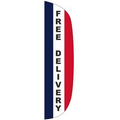 "FREE DELIVERY" 3' x 12' Stationary Message Flutter Flag